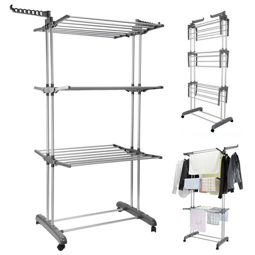 Tier foldable clothes airer - foldable,