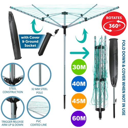 Arm rotary airer outdoor - 4,