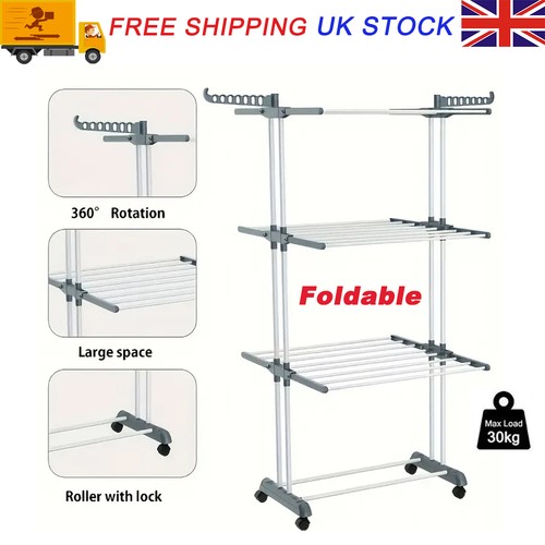 Tier foldable clothes airer - clothes,