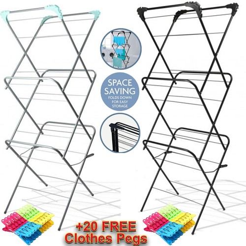 Foldable clothes airer - foldable, tier