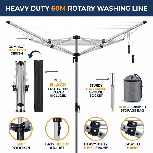 Heavy duty 60m rotary - rotary, washing